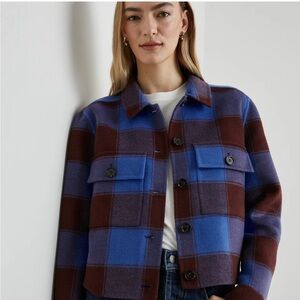 Rails black and grey plaid wool jacket.